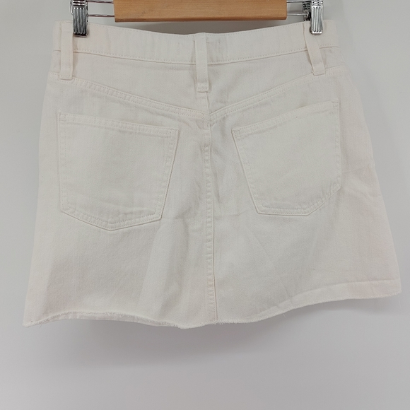 Madewell Rigid Denim A-Line Mini Skirt in Tile White: Button-Front Edition - Picture 8 of 11